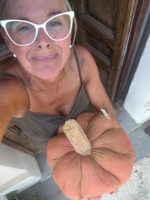 Zucche di stoffa  dipinte a mano