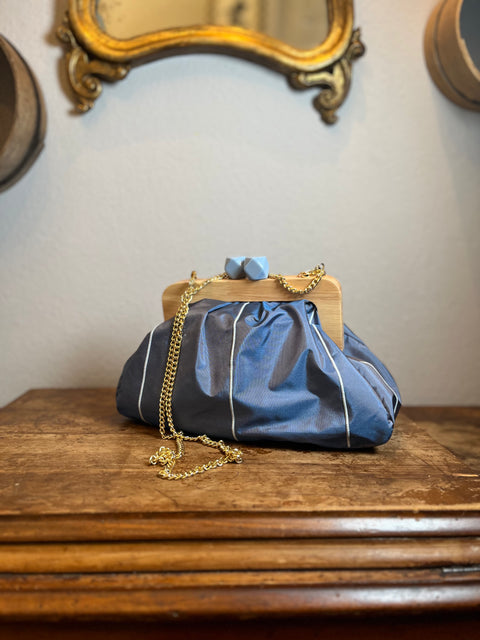 Borsa modello pasticcino bag in seta e stoffe d’arredo