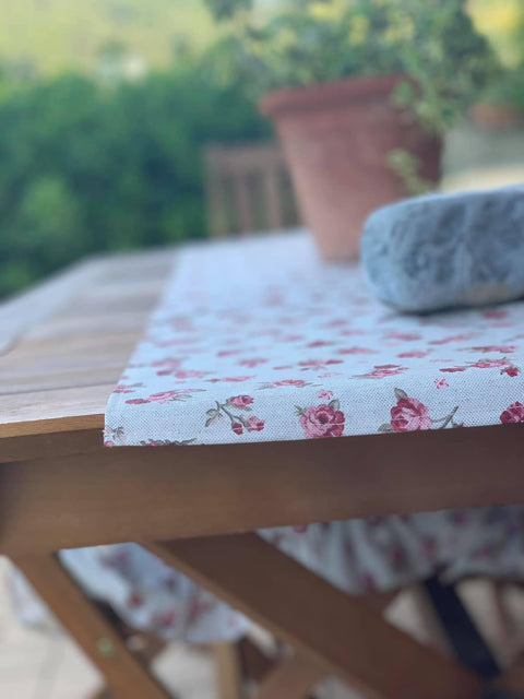Cuscino e Runner stoffa roselline
