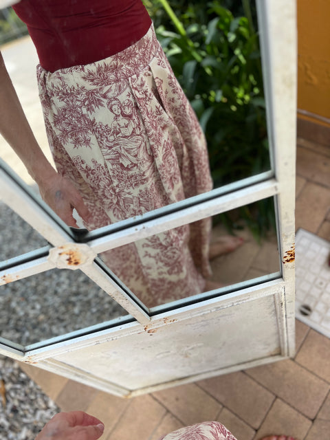 Outfit mare in toile de jouy rosso