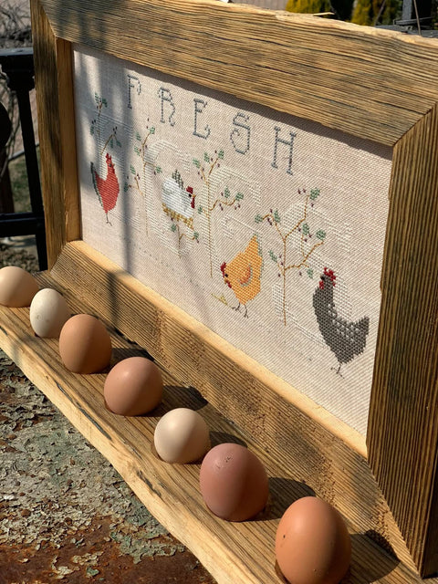 PORTAUOVO ricamato Fresh Eggs