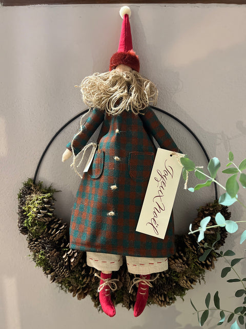 Babbo Natale lanata verde e rossa a quadretti