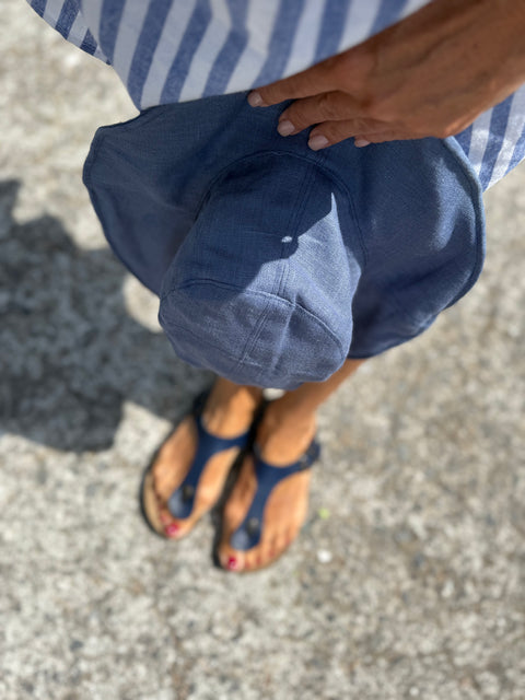 Coordinato cappello e borsa blu
