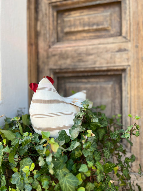 Coordinato con stoffa a righe marroni