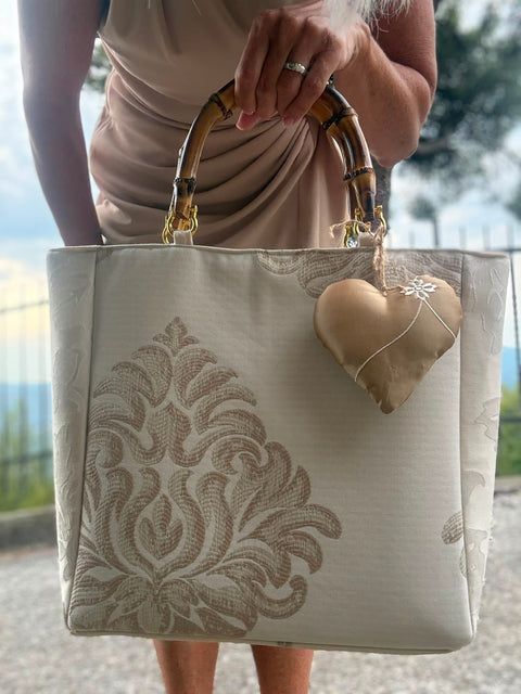 Borsa Anastasia in stoffa d'arredo - pezzo unico