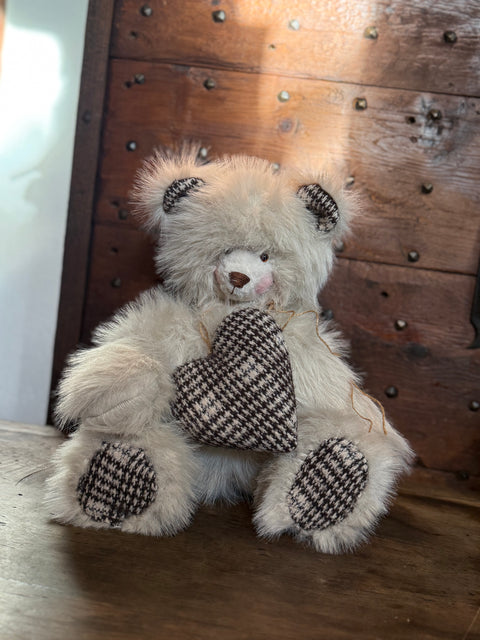 Orsetto pelo lungo con inserti in tartan