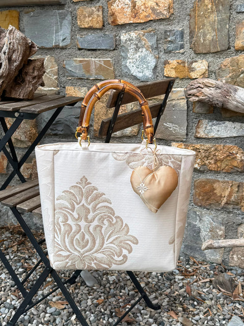 Borsa Anastasia in stoffa d'arredo - pezzo unico