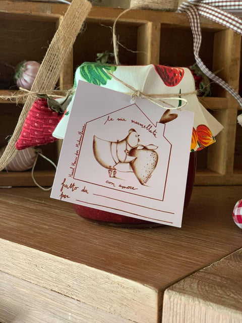 Cartellini per marmellate disegnati a mano