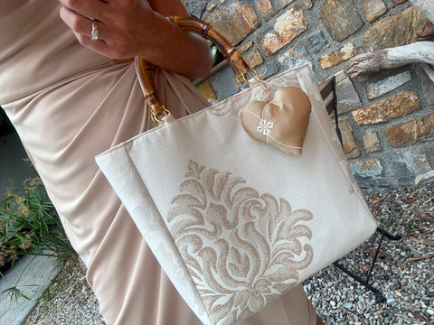 Borsa Anastasia in stoffa d'arredo - pezzo unico
