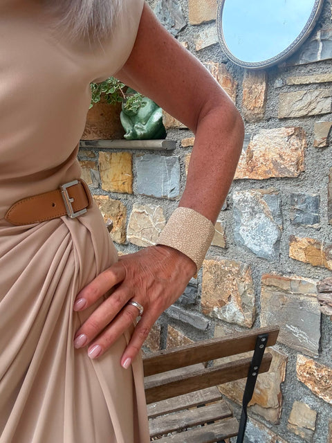 Bracciale gioiello in tessuto d'arredo con gemme- due pezzi unici