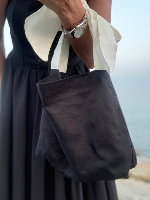Borsa in lino fiocco