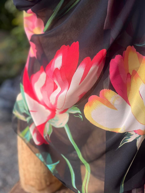 Stola in voile floreale