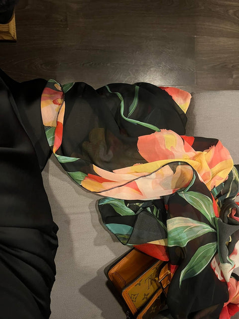 Stola in voile floreale