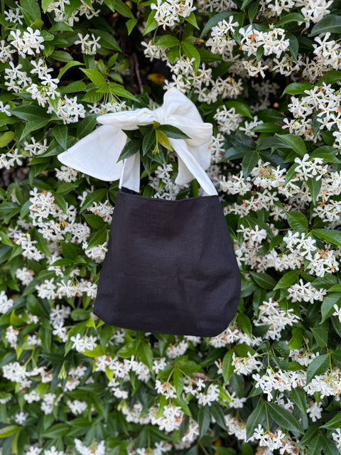 Borsa in lino fiocco