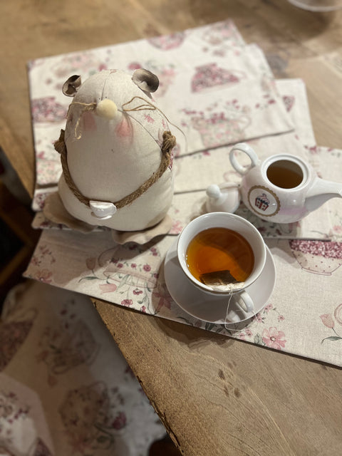 Coordinato con stoffa teiere