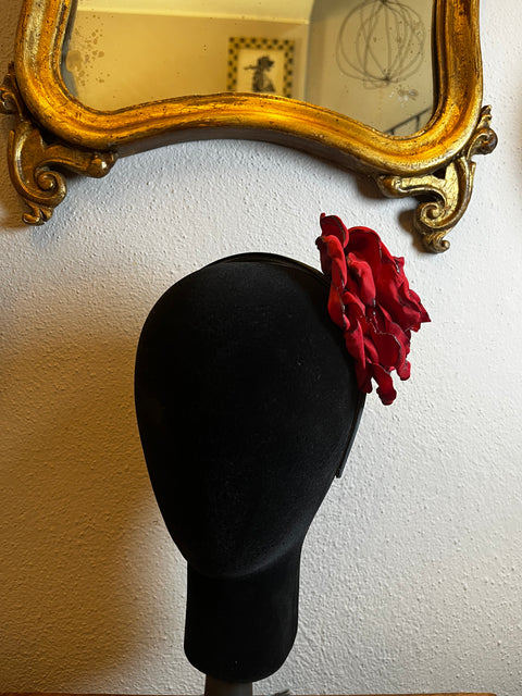 Cerchietto con rosa rossa