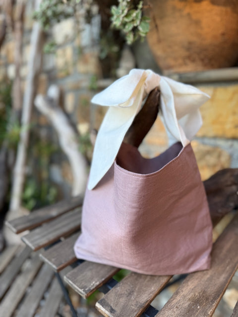 Borsa in lino fiocco