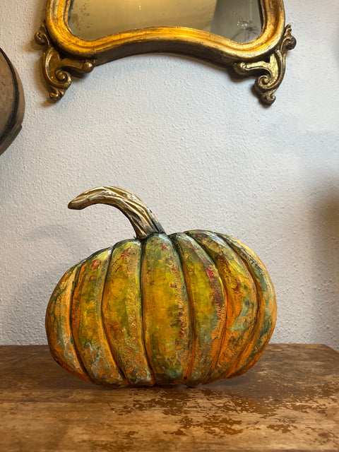 Zucche in legno dipinta a mano