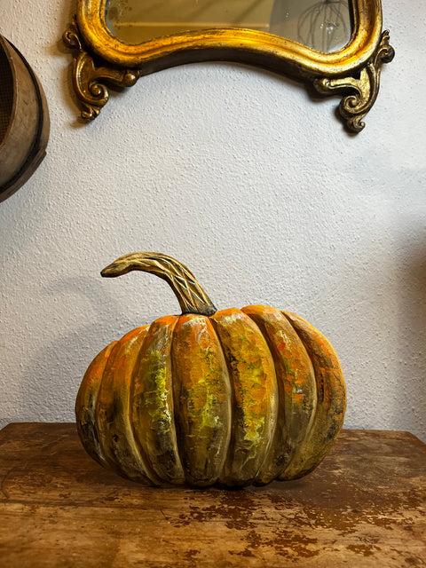 Zucche in legno dipinta a mano