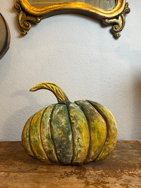Zucche in legno dipinta a mano