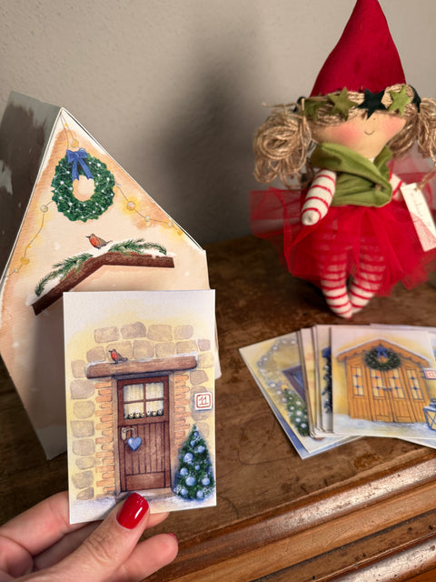 Avvento con casetta e le mie porte dipinte