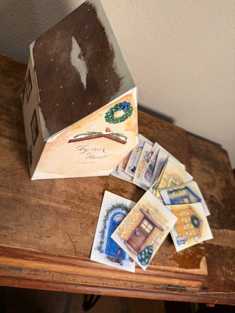 Avvento con casetta e le mie porte dipinte
