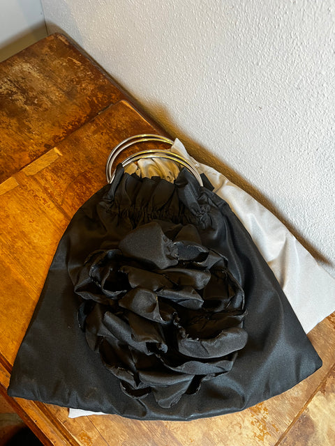 Borsa in tafta con peonia