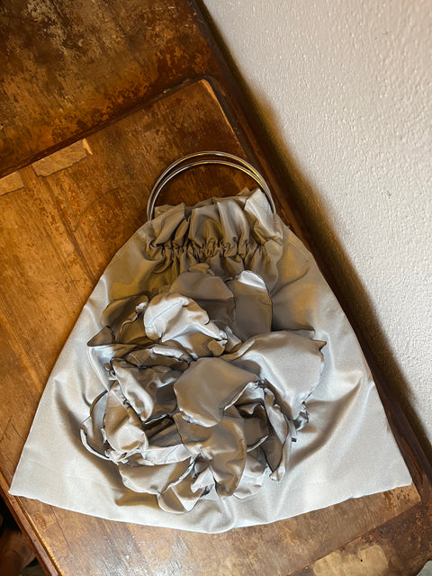 Borsa in tafta con peonia