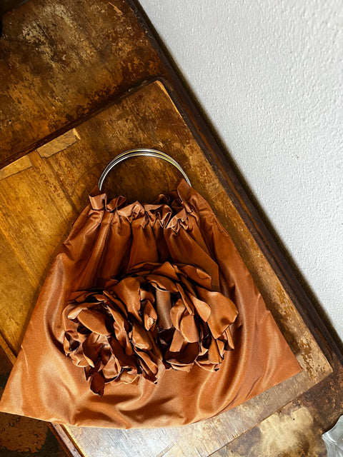 Borsa in tafta con peonia