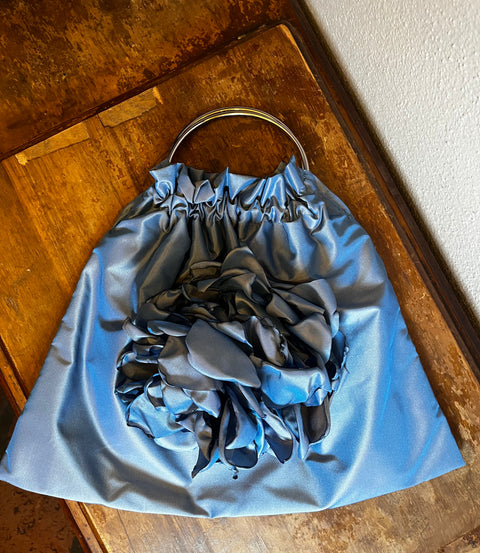 Borsa in tafta con peonia