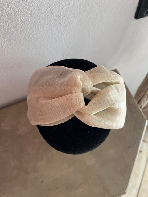 Fascia per capelli con stoffe d'arredo anni 60