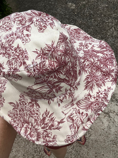 Outfit mare in toile de jouy rosso