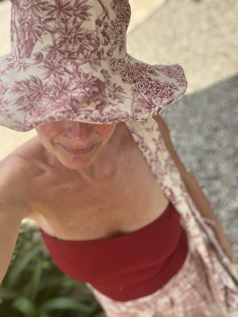 Outfit mare in toile de jouy rosso