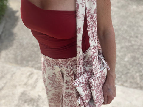 Outfit mare in toile de jouy rosso