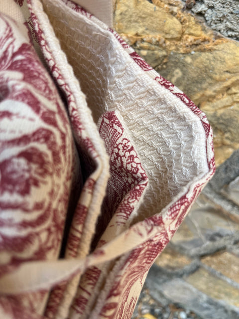 Outfit mare in toile de jouy rosso
