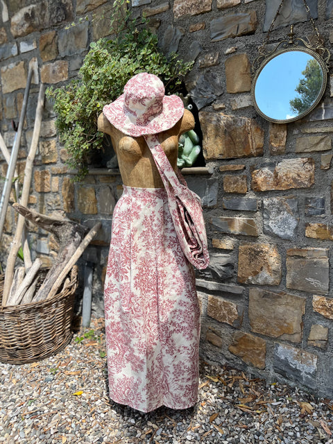 Outfit mare in toile de jouy rosso