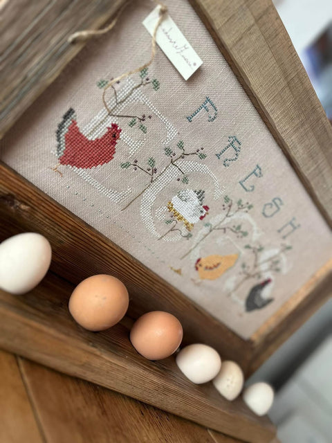 PORTAUOVO ricamato Fresh Eggs