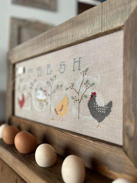 PORTAUOVO ricamato Fresh Eggs