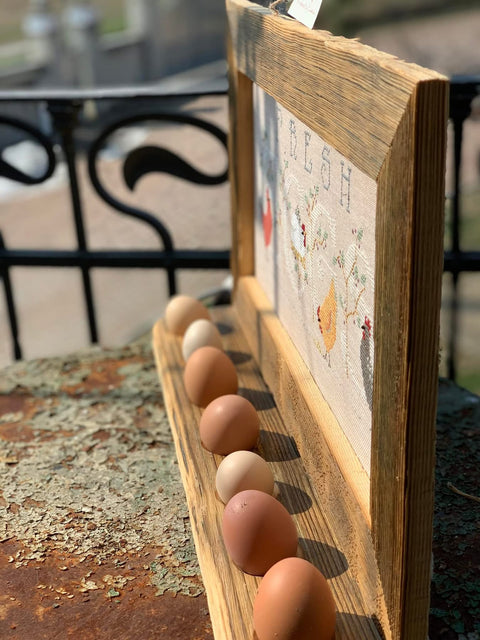 PORTAUOVO ricamato Fresh Eggs