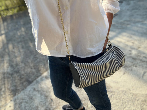 Coordinato cappello e borsa blu