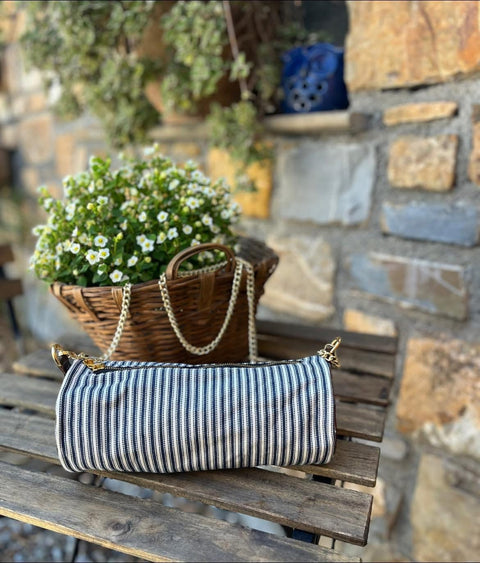 Coordinato cappello e borsa blu