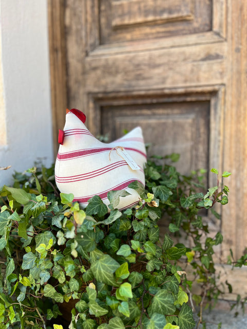 Coordinato con stoffa a righe bordeaux