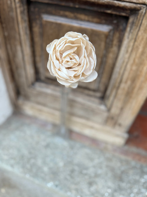 Rosa con gambo in fil di ferro vecchio