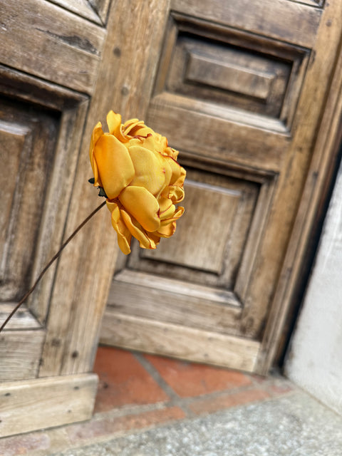 Rosa con gambo in fil di ferro vecchio