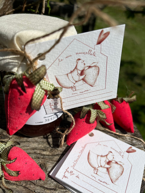 Cartellini per marmellate disegnati a mano