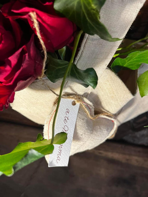 Borsa a cuore in vecchia canapa